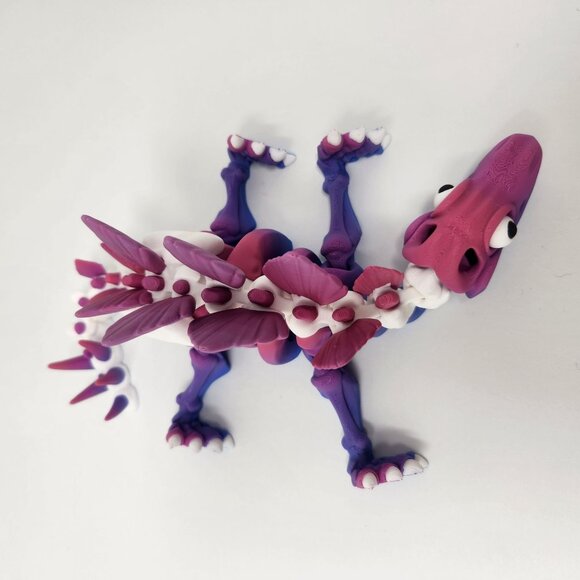 Stegosaurus Dinosaur Skeleton 3D Printed Articulated Flexi Factory Figure (m) - Picture 4 of 7